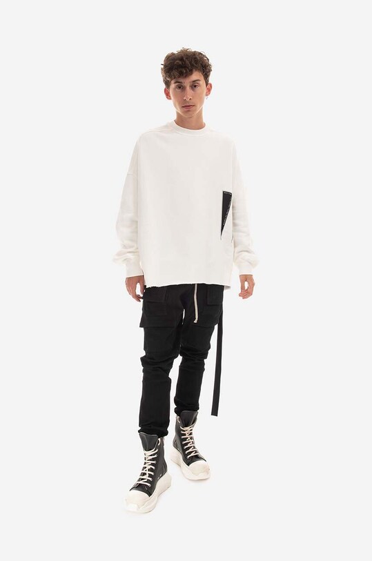 Clothing Rick Owens cotton sweatshirt Crater DU02B4277.FEH1.MILK white
