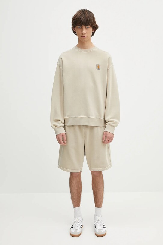 Хлопковая кофта Carhartt WIP Nelson Sweat I029957.2LPGD бежевый