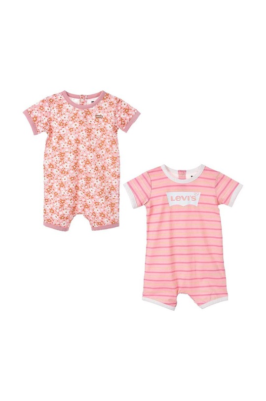 Levi's rampers bawełniany niemowlęcy 2-pack 2-pack różowy 1EH319