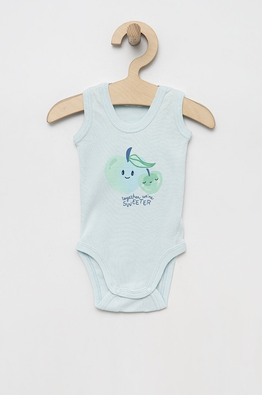 Детское боди из хлопка United Colors of Benetton 2 шт 3GI70B00F.W.SEASONAL голубой SS23