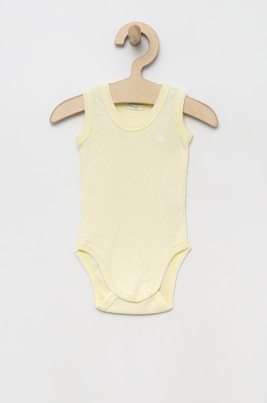 Fete United Colors of Benetton body din bumbac pentru bebelusi 2-pack 3GI70B00G.W.SEASONAL galben