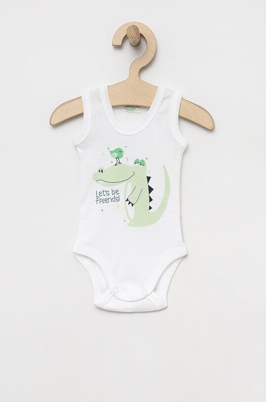 Детское боди из хлопка United Colors of Benetton 2 шт 3GI70B00G.W.SEASONAL голубой SS23