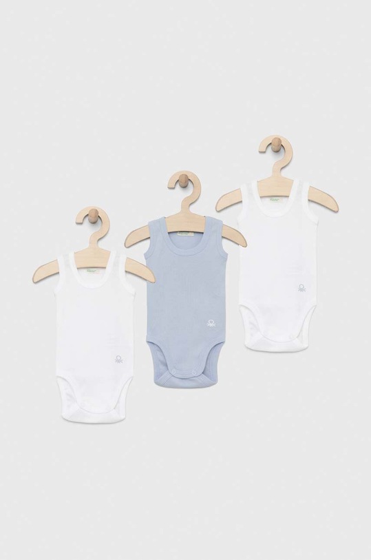 United Colors of Benetton body bawełniane niemowlęce 3-pack Produkt niemowlęcy niebieski 3GI70B136.W.REPROPOSED