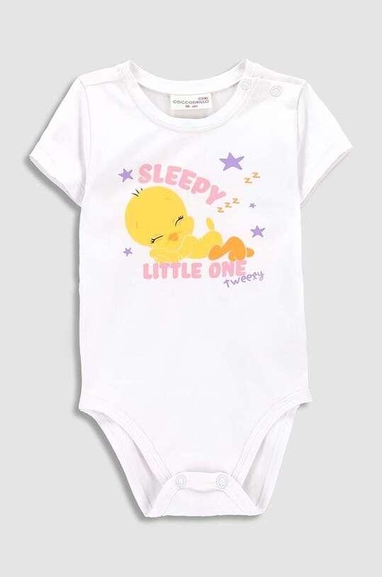 Детско боди Coccodrillo x Looney Tunes За бебета бял WC3112204LIG