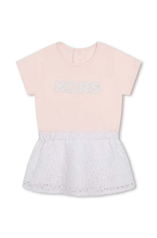 Fete Michael Kors rochie din bumbac pentru bebeluși R92105.86.94 roz