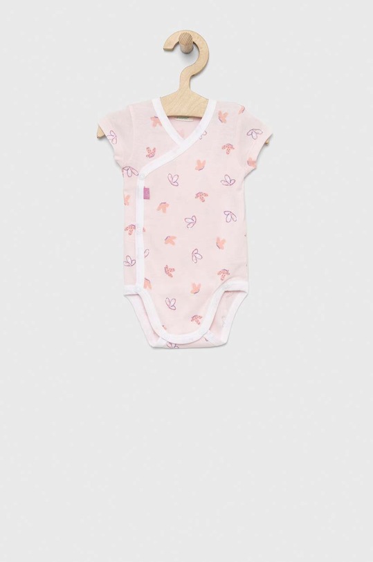 United Colors of Benetton body bawełniane niemowlęce 2-pack 3ZBL0B090.W.SEASONAL różowy SS23