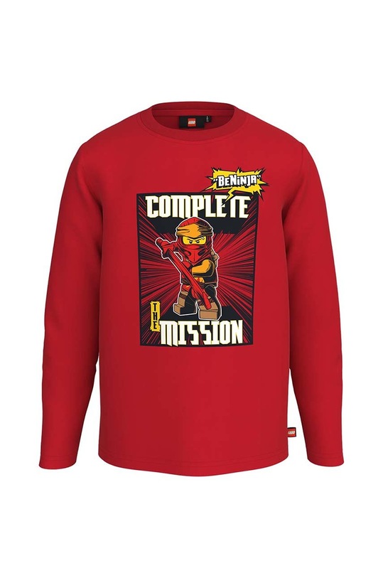 Lego longsleeve bawełniany dziecięcy nadruk czerwony 12010756.B