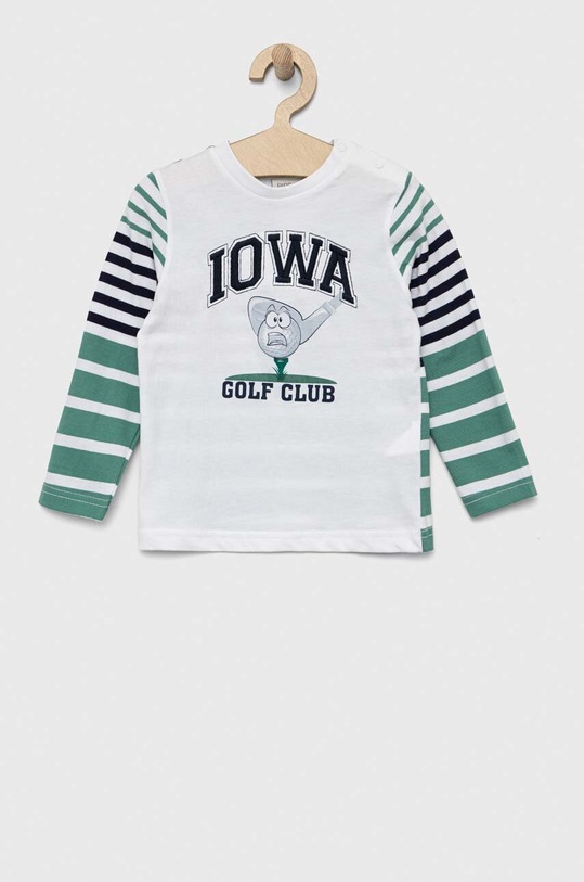 Dětské bavlněné tričko s dlouhým rukávem Birba&Trybeyond kulatý zelená 999.64052.00.80.98