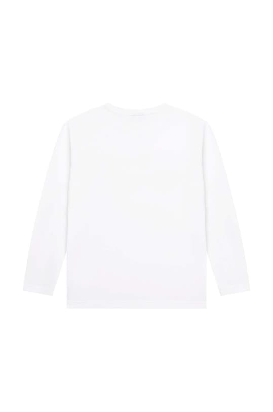 BOSS longsleeve bawełniany dziecięcy J25P25.162.174 biały SS23