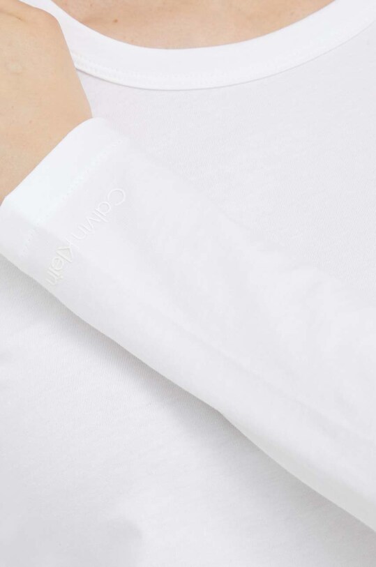 Памучна блуза с дълги ръкави Calvin Klein K20K205337.PPYX бял
