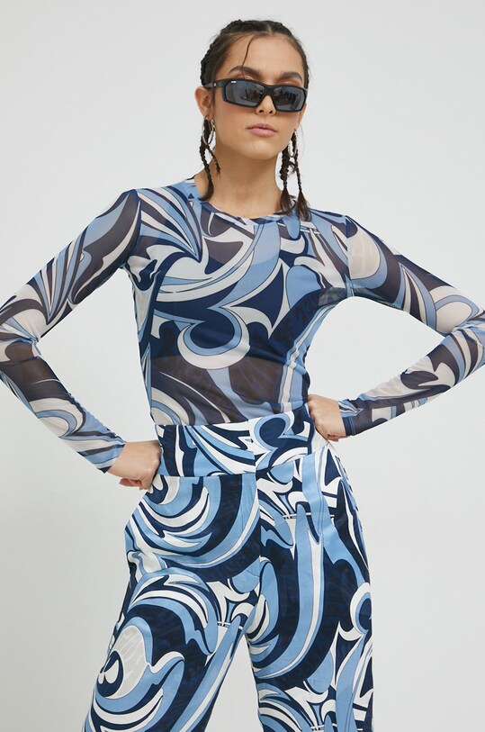 HUGO longsleeve 50484642 niebieski SS23