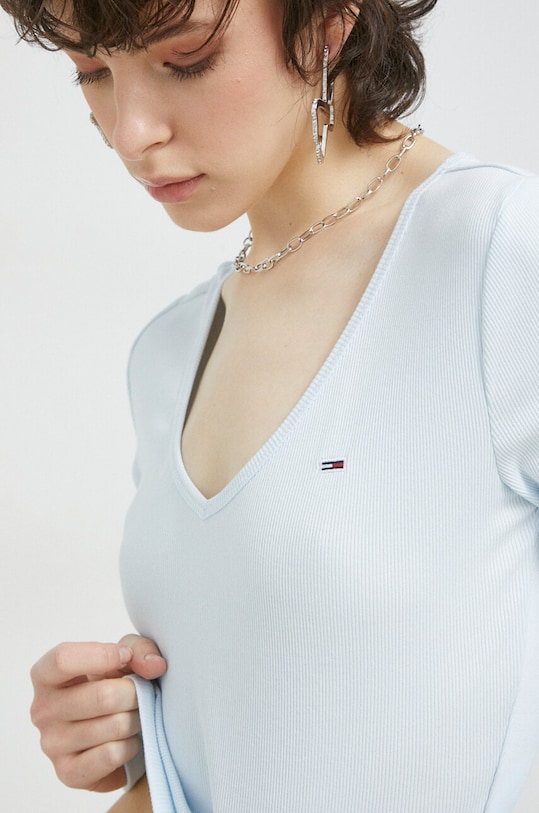 Лонгслів Tommy Jeans блакитний DW0DW14278.PPYX