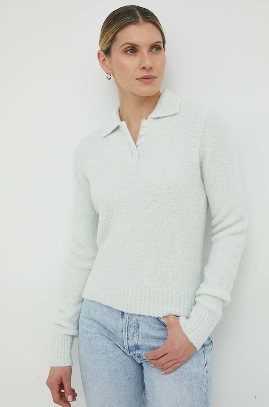 Samsoe Samsoe sweter wełniany wełna zielony F22400045