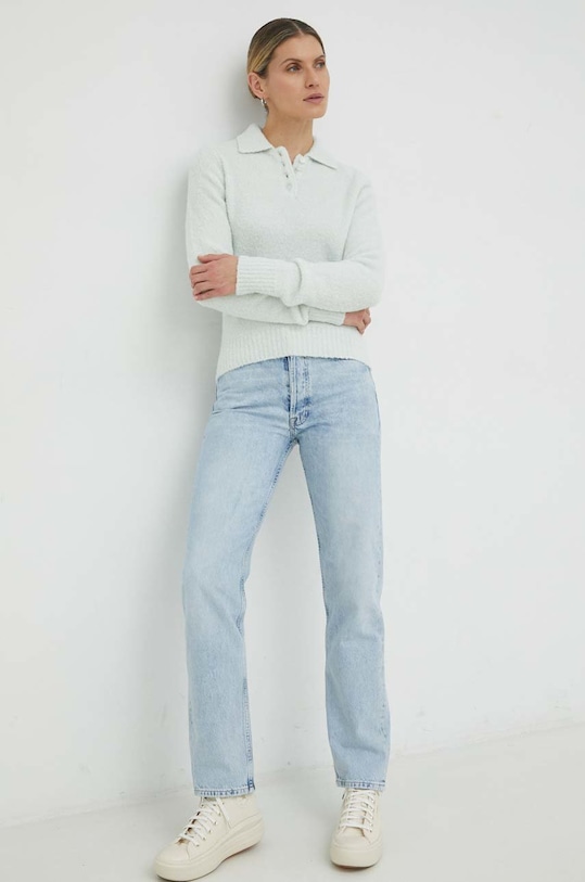 Samsoe Samsoe sweter wełniany F22400045 zielony SS23