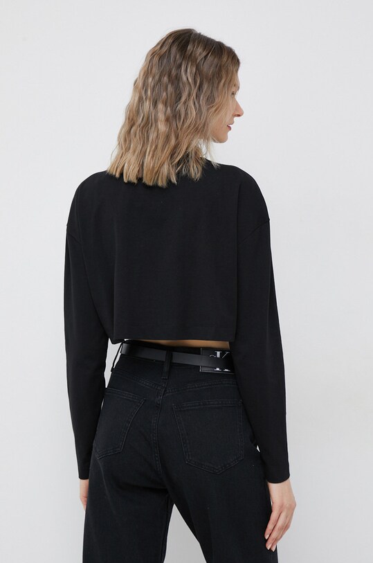 Oblačila Bombažna majica z dolgimi rokavi Calvin Klein Jeans J20J220950.PPYX črna