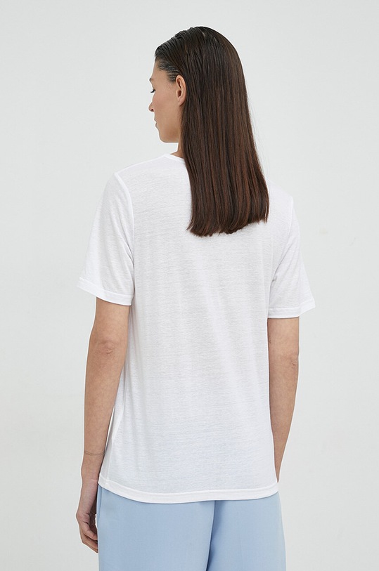 Ρούχα Μπλουζάκι με λινό μείγμα Tiger Of Sweden S71591001 λευκό