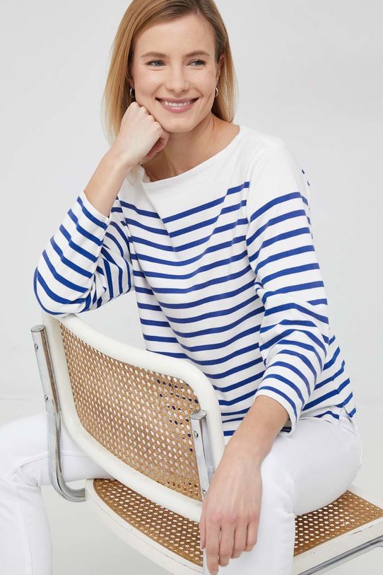 Polo Ralph Lauren top a maniche lunghe in cotone rilassato bianco 211891523