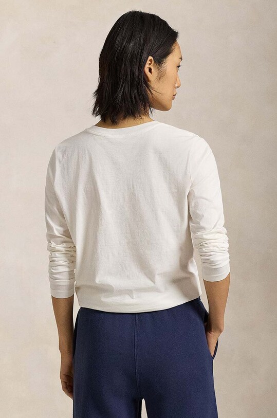 Polo Ralph Lauren longsleeve din bumbac 211898699 alb NC00