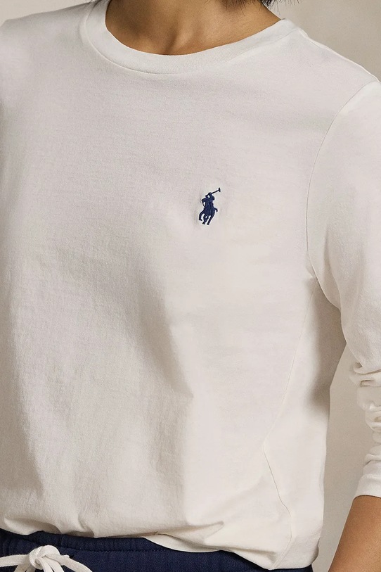 Bavlněné tričko s dlouhým rukávem Polo Ralph Lauren bílá 211898699