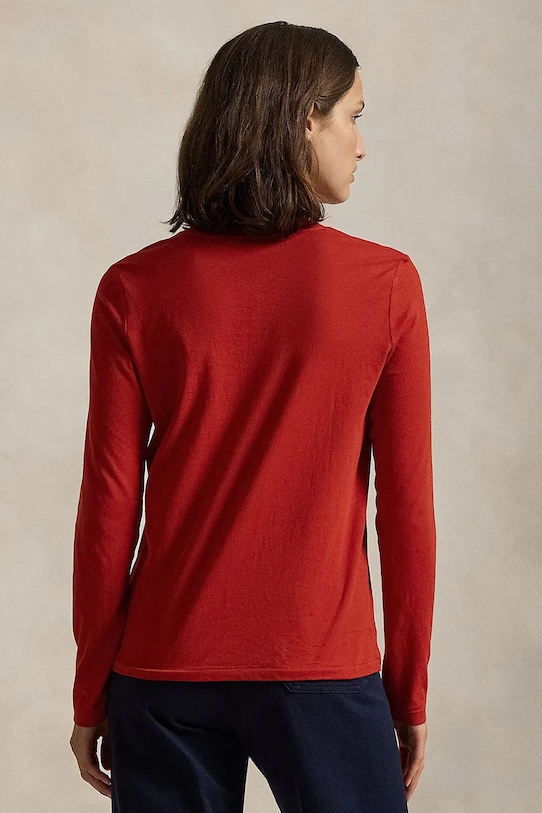 Bavlnené tričko s dlhým rukávom Polo Ralph Lauren 211898699 červená AA00
