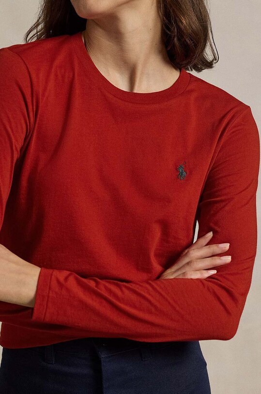 Хлопковый лонгслив Polo Ralph Lauren красный 211898699
