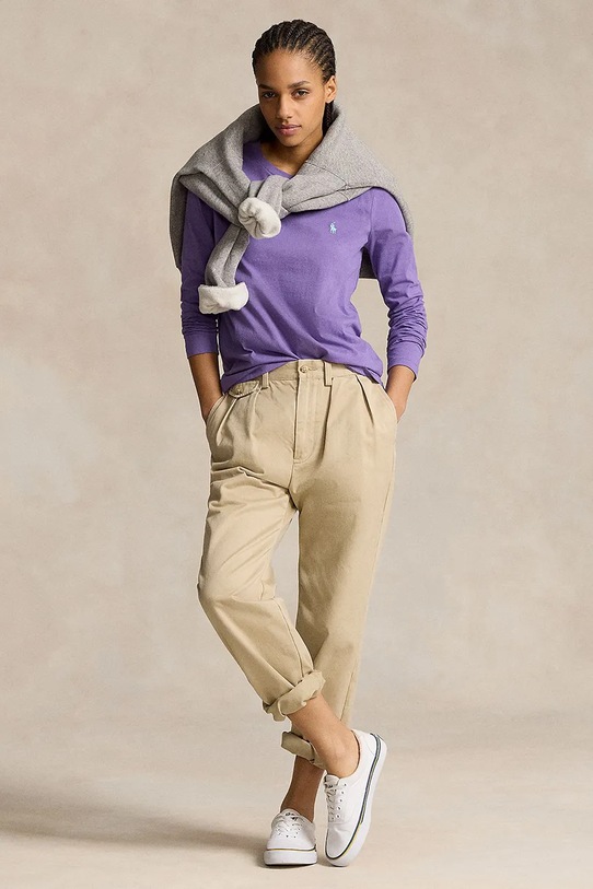 Îmbrăcăminte Polo Ralph Lauren longsleeve din bumbac 211898699 violet