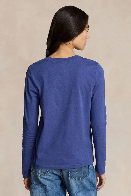 Pamučna majica dugih rukava Polo Ralph Lauren 211898699 plava AA00