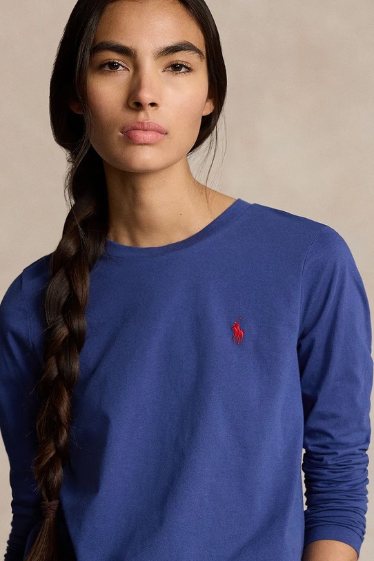 Pamučna majica dugih rukava Polo Ralph Lauren plava 211898699