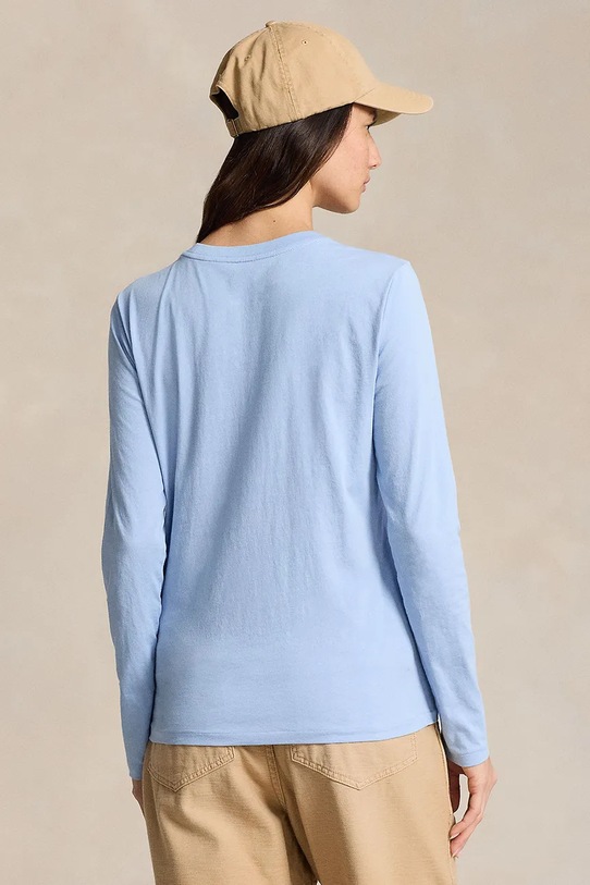 Bavlněné tričko s dlouhým rukávem Polo Ralph Lauren 211898699 modrá AA00