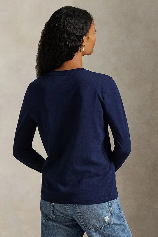 Памучна блуза с дълги ръкави Polo Ralph Lauren 211898699 тъмносин AA00