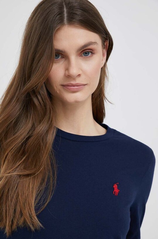 Polo Ralph Lauren top a maniche lunghe in cotone blu navy 211898699