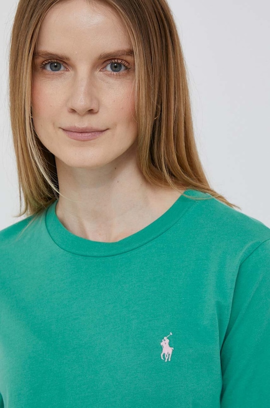 Βαμβακερή μπλούζα με μακριά μανίκια Polo Ralph Lauren πράσινο 211898699