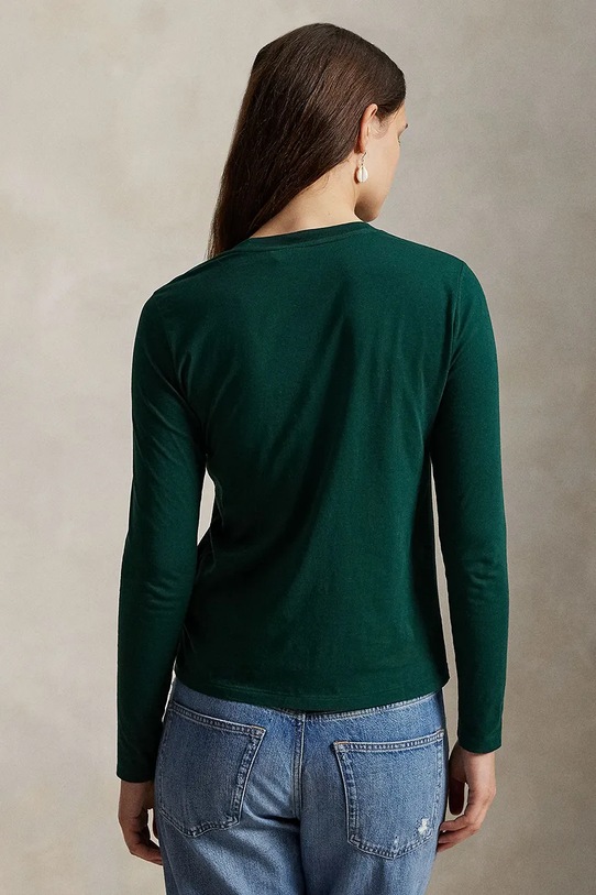 Bavlněné tričko s dlouhým rukávem Polo Ralph Lauren 211898699 zelená AA00