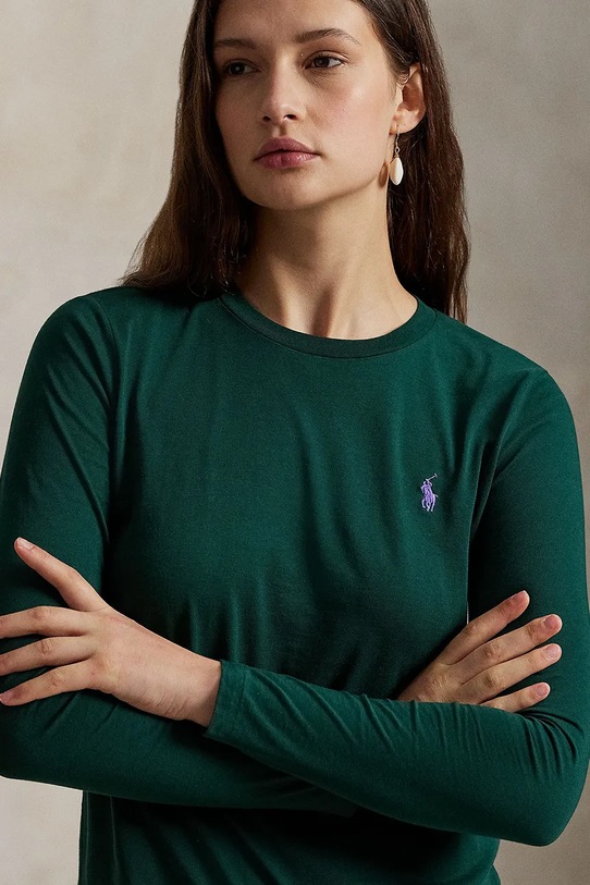 Polo Ralph Lauren longsleeve bawełniany zielony 211898699