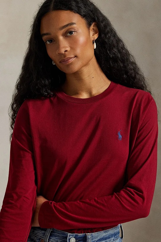 Хлопковый лонгслив Polo Ralph Lauren бордо 211898699