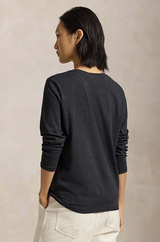 Bavlněné tričko s dlouhým rukávem Polo Ralph Lauren 211898699 černá NC00