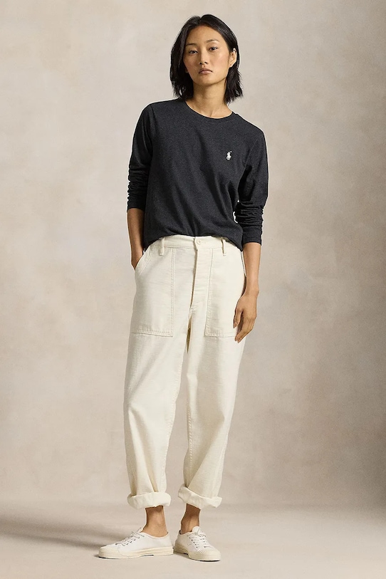 Oblečení Bavlněné tričko s dlouhým rukávem Polo Ralph Lauren 211898699 černá