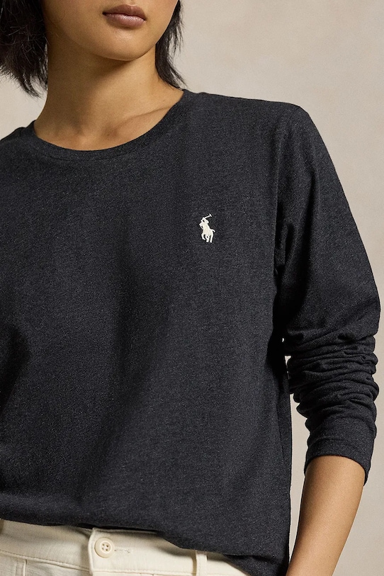 Bavlněné tričko s dlouhým rukávem Polo Ralph Lauren černá 211898699