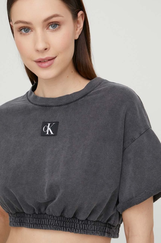 Памучна тениска Calvin Klein сив KW0KW02088.PPYX