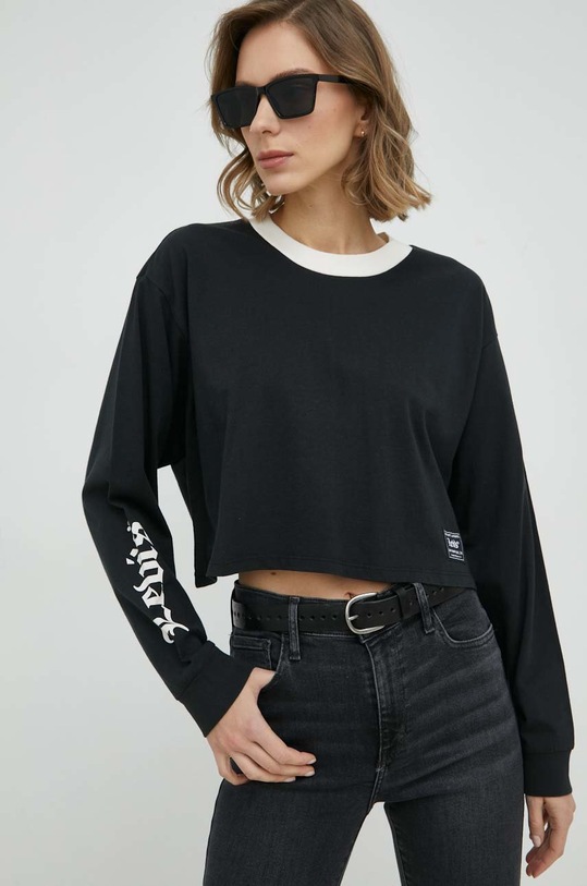 Levi's longsleeve bawełniany nadruk czarny A3525.0012