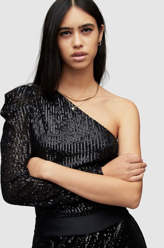 AllSaints body DAPHNE SEQUIN BODYSU WM166X czarny SS23