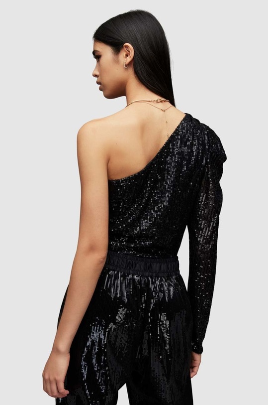 AllSaints body DAPHNE SEQUIN BODYSU czarny WM166X