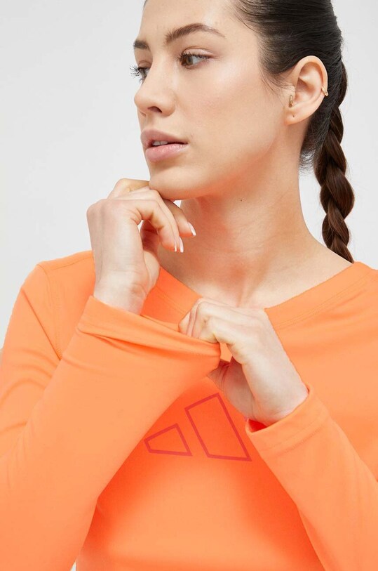 adidas Performance longsleeve sportowy Hyperbright pomarańczowy IL6617