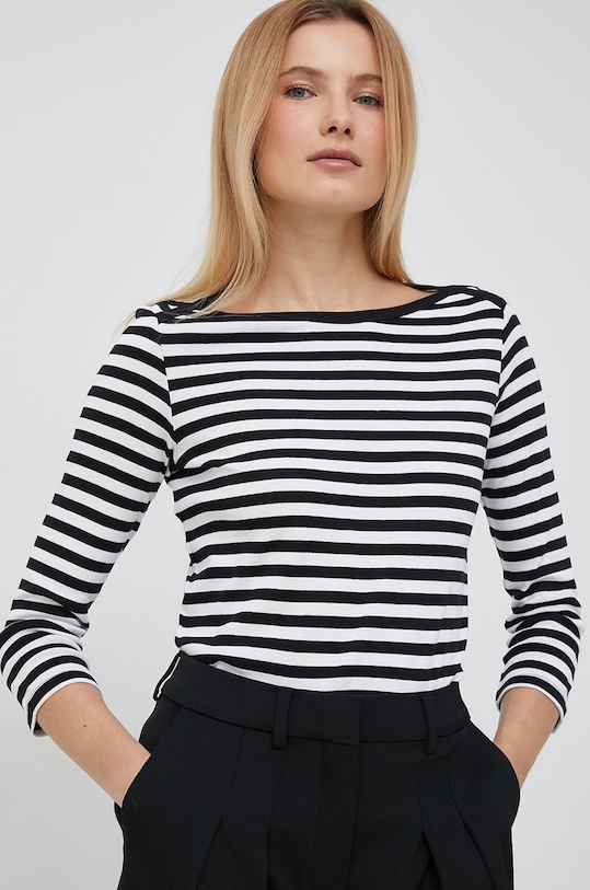 United Colors of Benetton longsleeve din bumbac cu modele negru 3OA6E16A1.700..