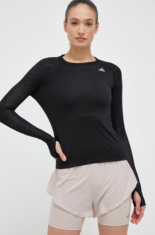 Majica dugih rukava za trčanje adidas Performance Adizero print crna HM4327