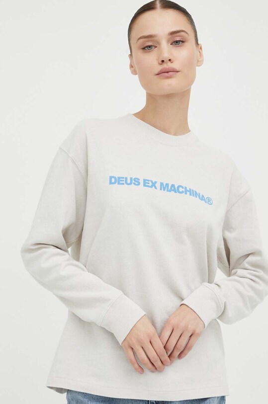 Βαμβακερή μπλούζα με μακριά μανίκια Deus Ex Machina μπεζ DLP231885B