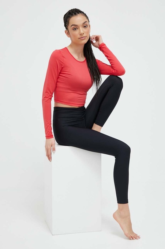 Majica dugih rukava za jogu Casall bez uzorka crvena 21168