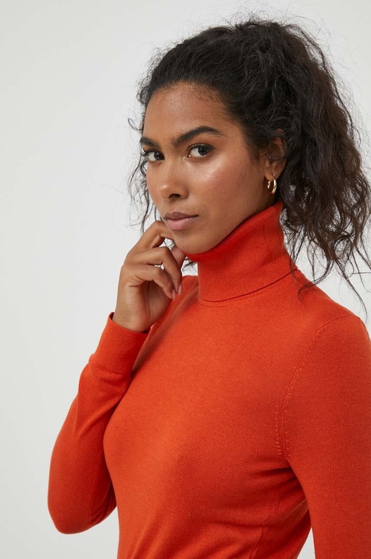 Lauren Ralph Lauren sweter z domieszką jedwabiu pomarańczowy 200675903