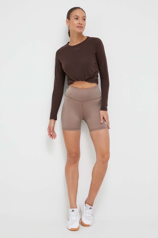 Hummel longsleeve treningowy hmlMT VANJA T-SHIRT 214244 brązowy SS25