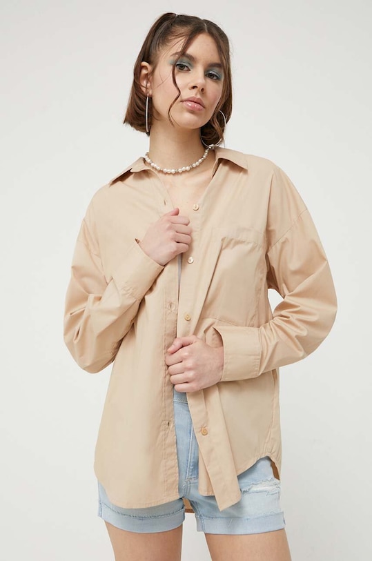 Košeľa Abercrombie & Fitch relaxed hnedá KI140.2528.410